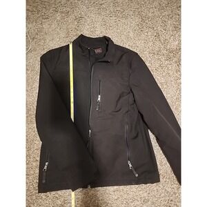 Guess Men's Medium‎ Softshell Full Zip Pockets Black Jacket Windbreaker